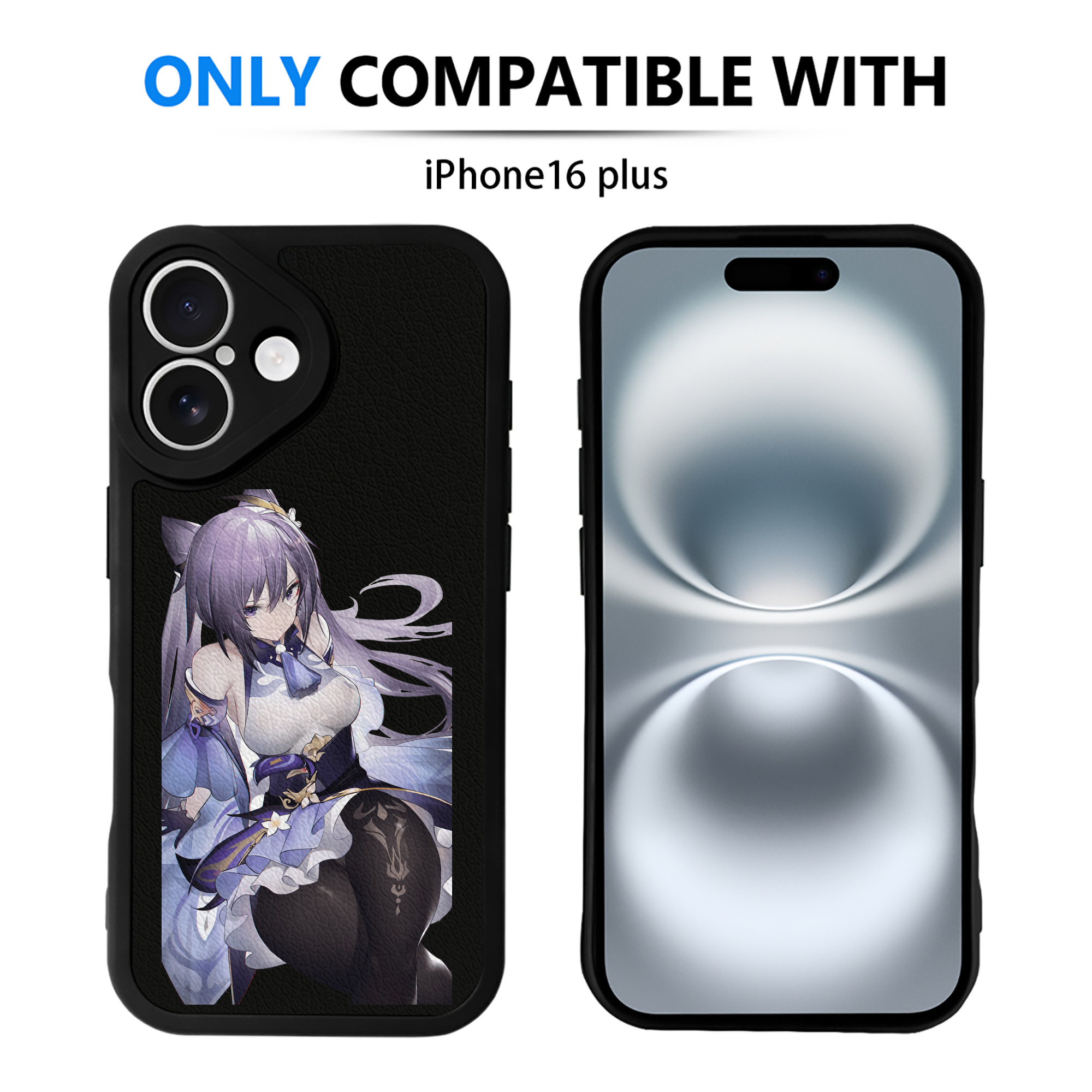 げんし神 刻晴 こくせい genshin Kokusei 【iPhone 16シリーズ対応】シリコンスマホケース（レザー調） 材質：シリコン